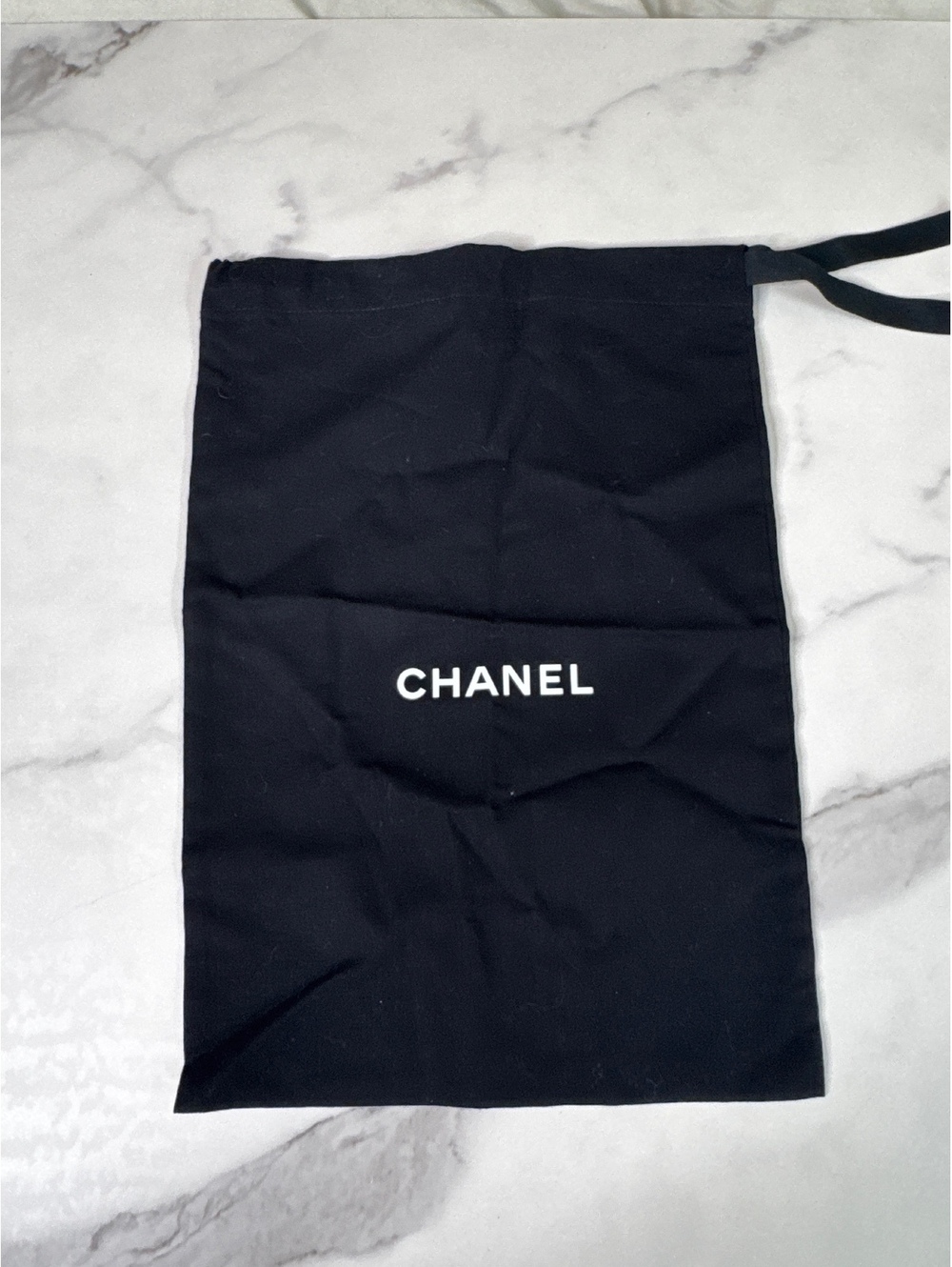 Chanel black cotton dust bag 13x9